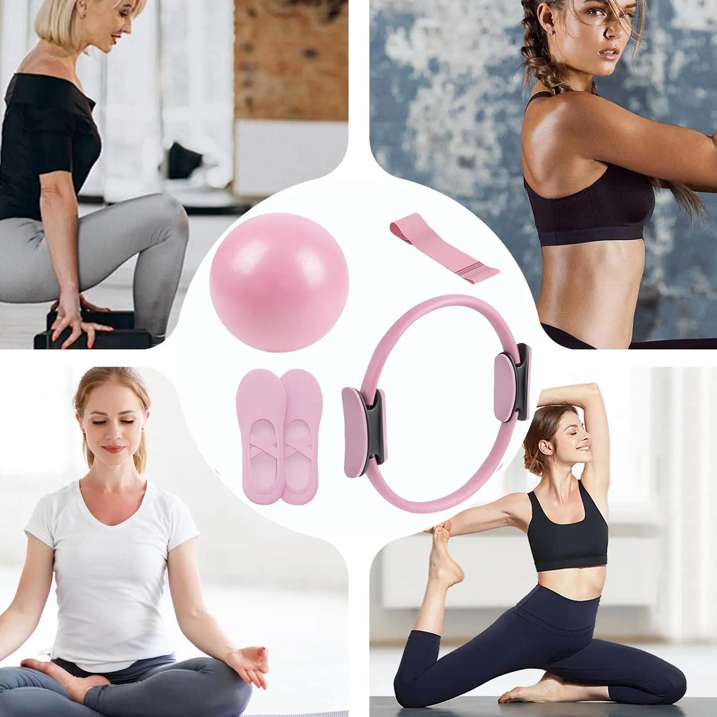 Pilates Complete Training Set – 4 in 1 Kit (Ring, Ball, Band & Socks)